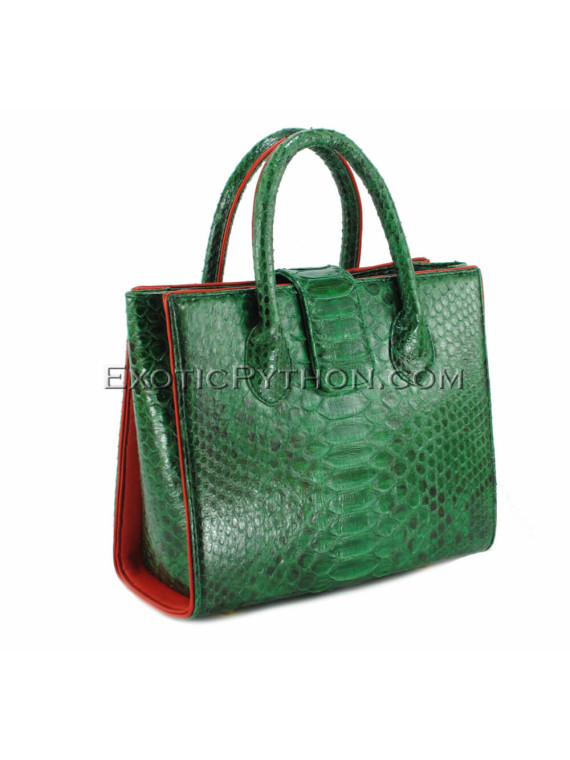 Python handbag emerald shiny BG-306