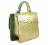 Python skin bag shiny gold BG-304