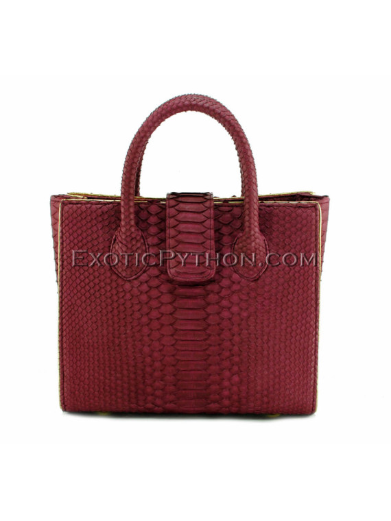 Snakeskin handbag burgundy matt BG-301