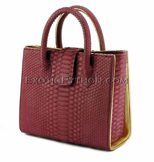 Snakeskin handbag burgundy matt BG-301