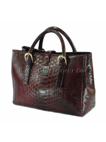 Python shoulder bag burgundy shiny BG-293