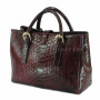 Python shoulder bag burgundy shiny BG-293