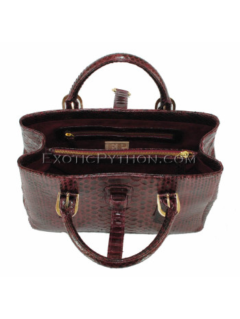 Python shoulder bag burgundy shiny BG-293