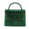 Python handbag emerald green shiny BG-292