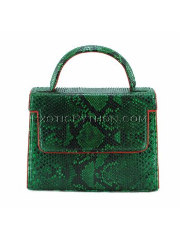 Python handbag emerald green shiny BG-292