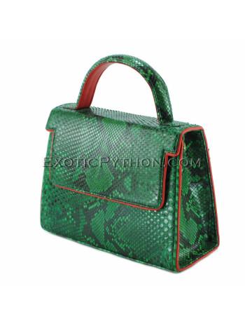 Python handbag emerald green shiny BG-292