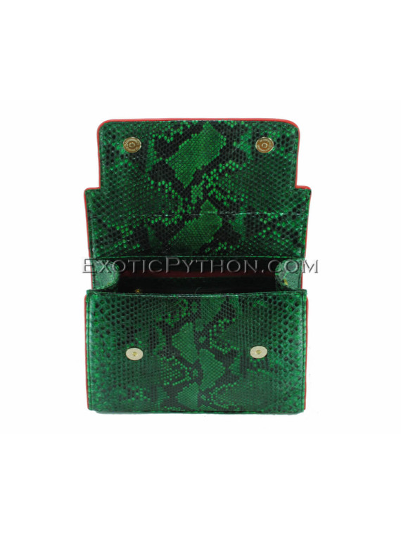 Python handbag emerald green shiny BG-292