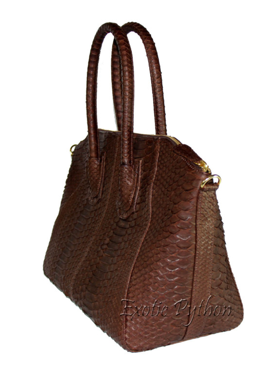 Genuine python bag brown matt BG-2