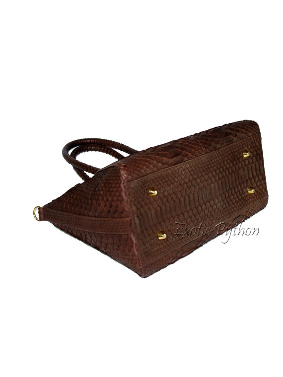 Genuine python bag brown matt BG-2