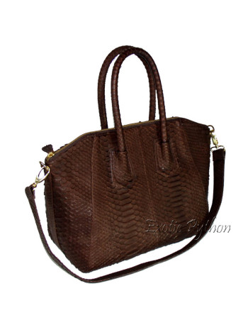 Genuine python bag brown matt BG-2