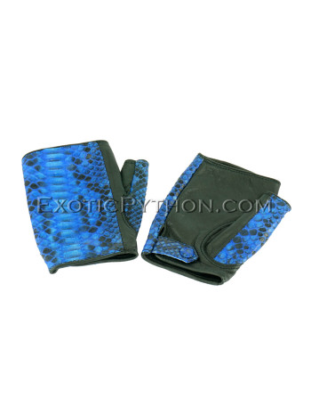 Snakeskin gloves blue color AC-65