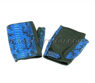 Snakeskin gloves blue color AC-65