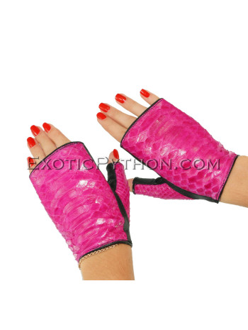 Snakeskin gloves fuchsia color AC-66