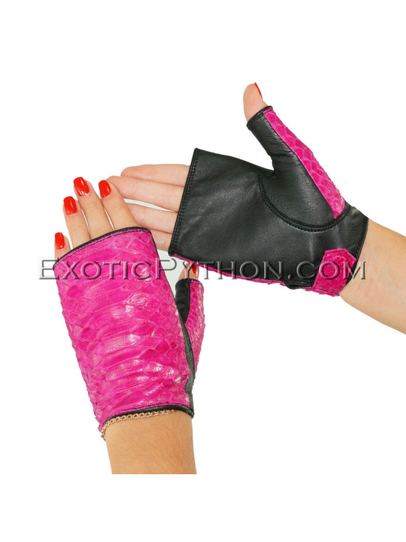 Snakeskin gloves fuchsia color AC-66