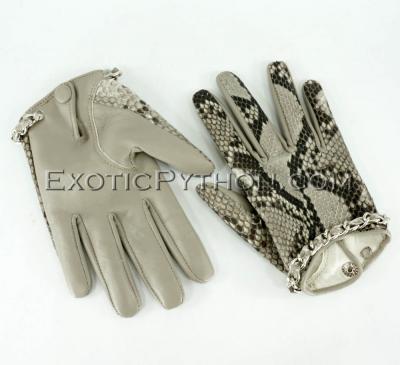 Snakeskin gloves gray color AC-68