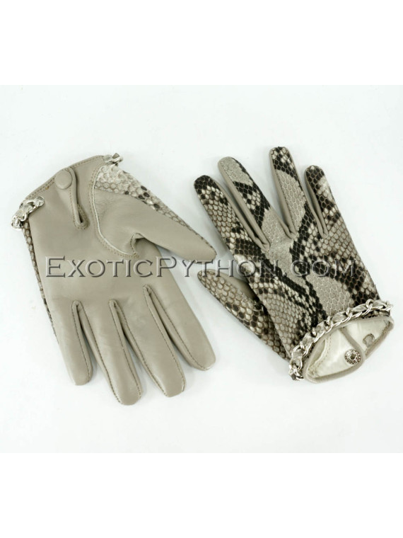 Snakeskin gloves gray color AC-68