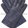 Crocodile skin gloves navy blue color AC-54