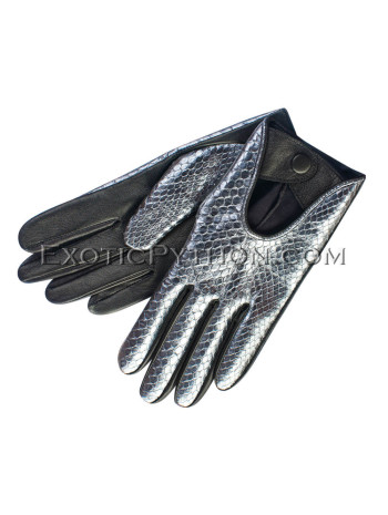 Snakeskin gloves silver color AC-55