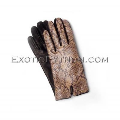 Snakeskin gloves brown color AC-56