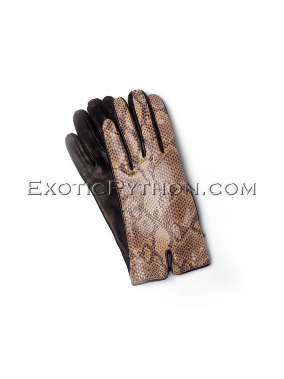 Snakeskin gloves brown color AC-56