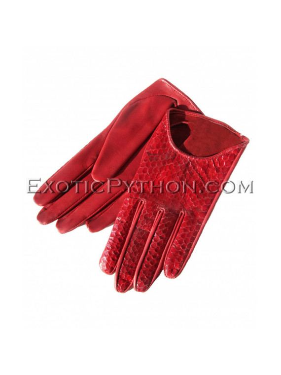 Snakeskin gloves red color AC-59