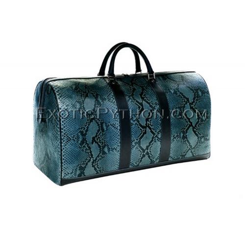 Genuine Real Python Snake Skin Leather Green Natural Tote Handbag Gym Bag  Strap