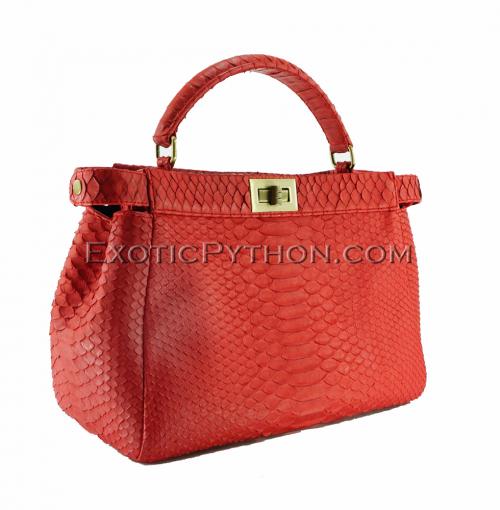 Python leather bag red BG-256