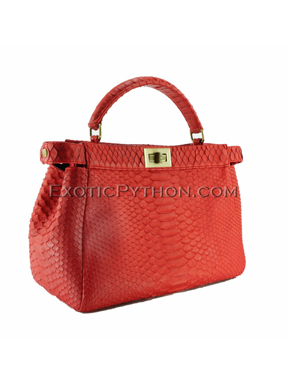 Python leather bag red BG-256