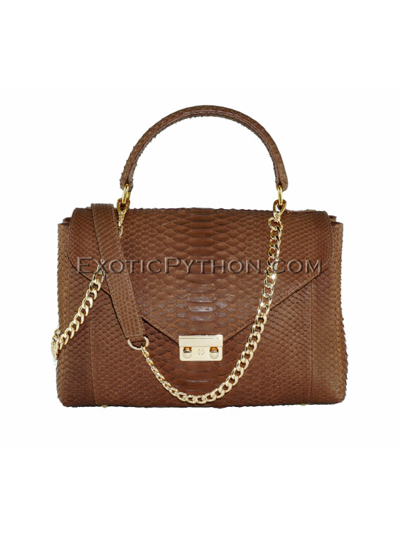 Python leather crossbody bag brown BG-258