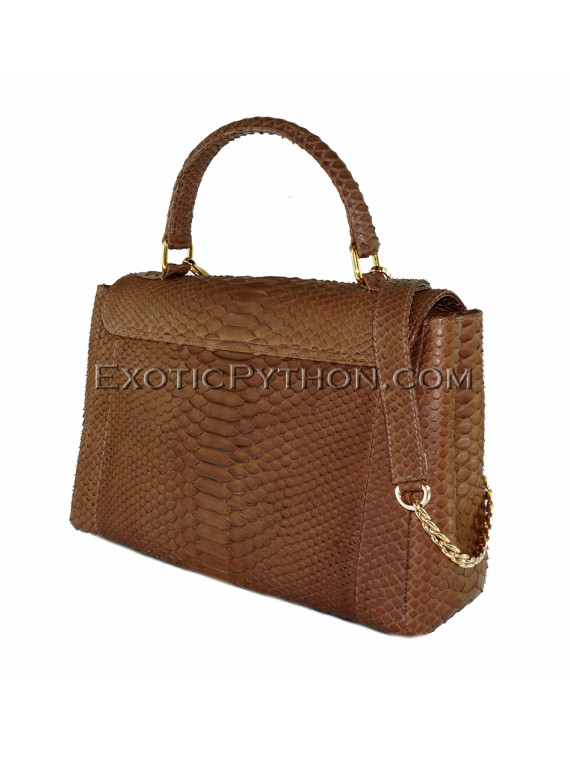 Python leather crossbody bag brown BG-258