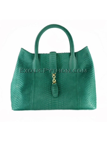 Python leather handbag green BG-270