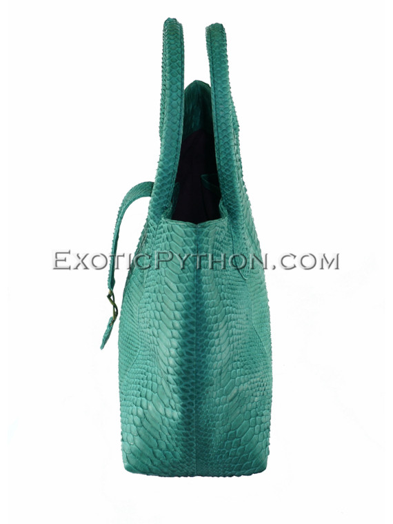 Python leather handbag green BG-270