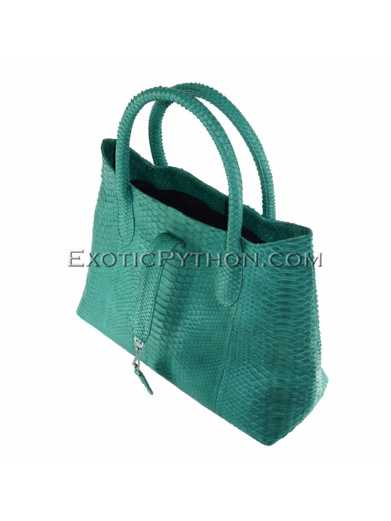 Python leather handbag green BG-270