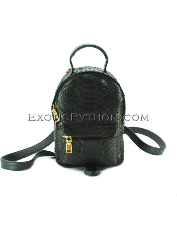 Black color python leather backpack BG-273