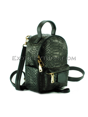 Black color python leather backpack  BG-273