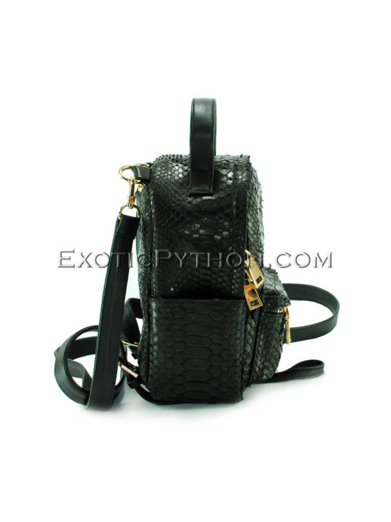 Black color python leather backpack BG-273