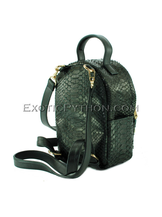 Black color python leather backpack BG-273