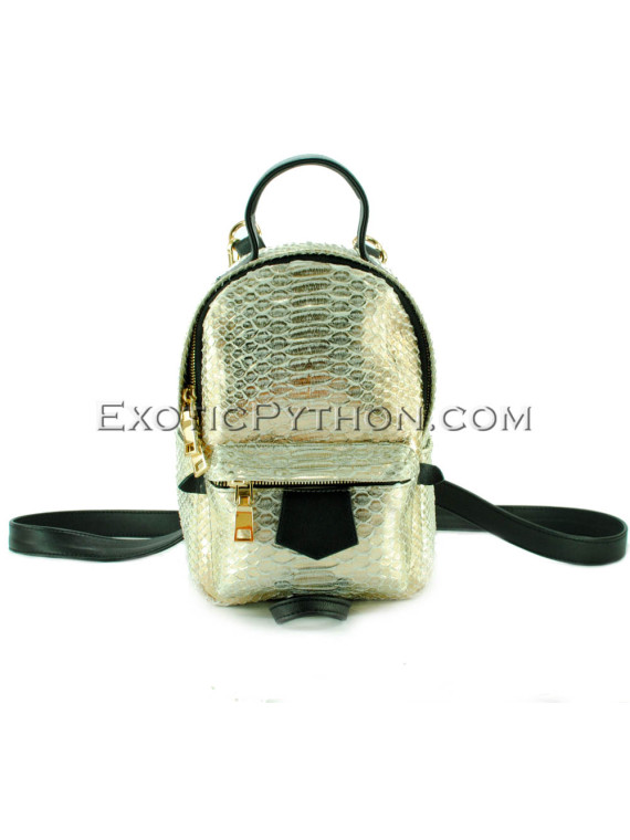 Gold python leather backpack BG-274