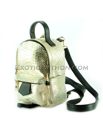 Gold python leather backpack BG-274