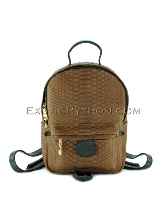 Brown color python leather backpack BG-279