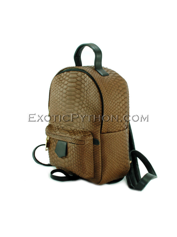 Brown color python leather backpack BG-279