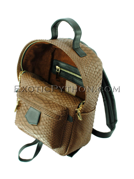 Brown color python leather backpack BG-279