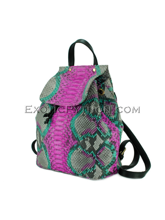 Python leather backpack multi BG-286