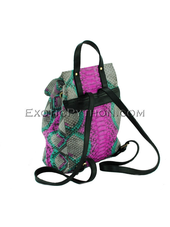 Python leather backpack multi BG-286