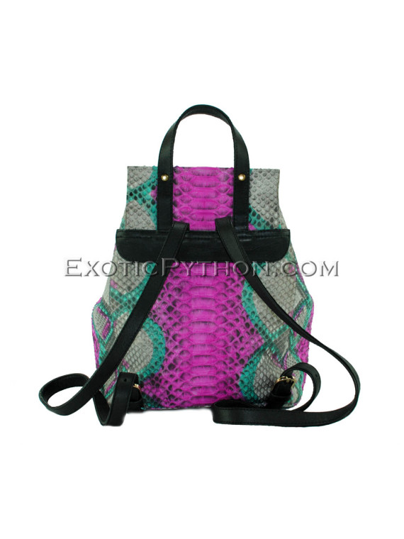 Python leather backpack multi BG-286