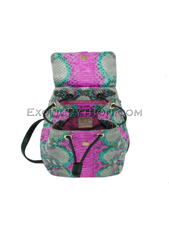 Python leather backpack multi BG-286