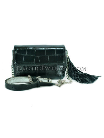 Crocodile leather crossbody bag black color BG-311