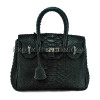 Python leather handbag black BG-313