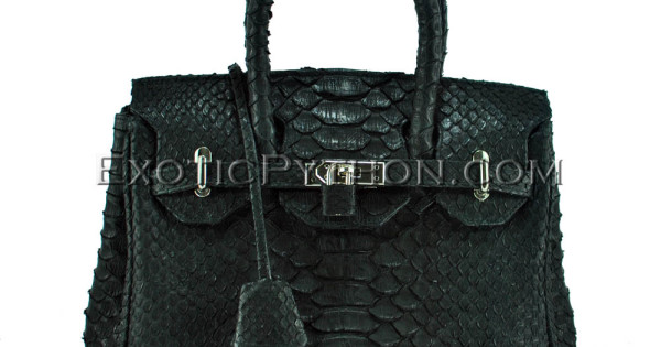 Barfield Collection Python Handbag Python leather handbag black -