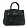 Python leather handbag black BG-313